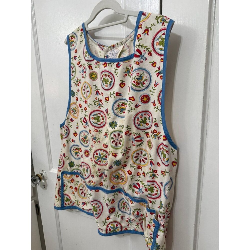 Vintage Amish Farmhouse Quilted Apron Vest Floral Print - Picture 2 of 11